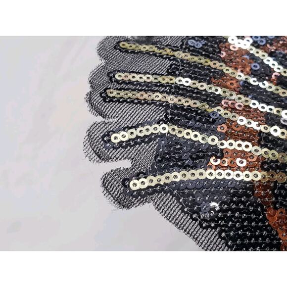 SEW ON Tiger DIY‎ Patch Sequins 9"x9" shiny sparkly glam biker crafts - Picture 5 of 5